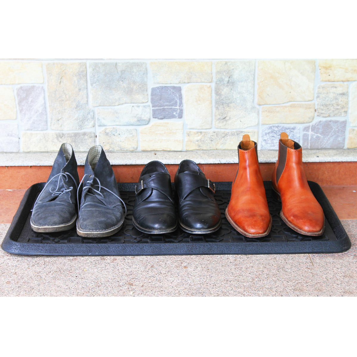 Elegant Black Rubber Boot Tray Mat for your Entrance - OnlyMat