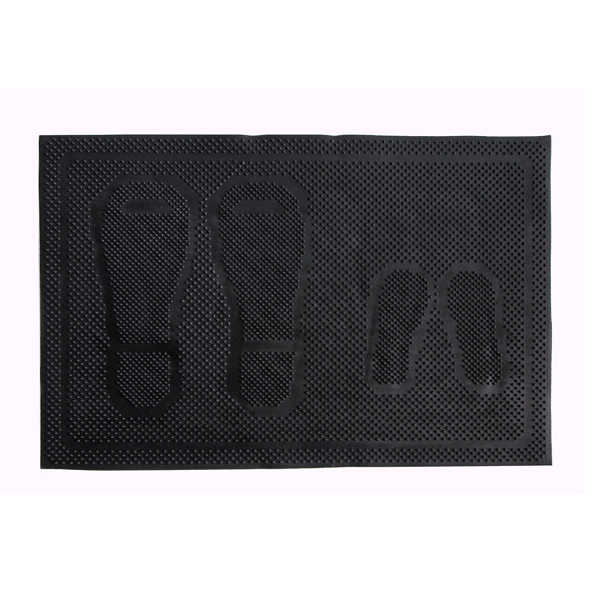 Lightweight Foot Mark printed flexible Black Rubber Pin Floor Mat - OnlyMat