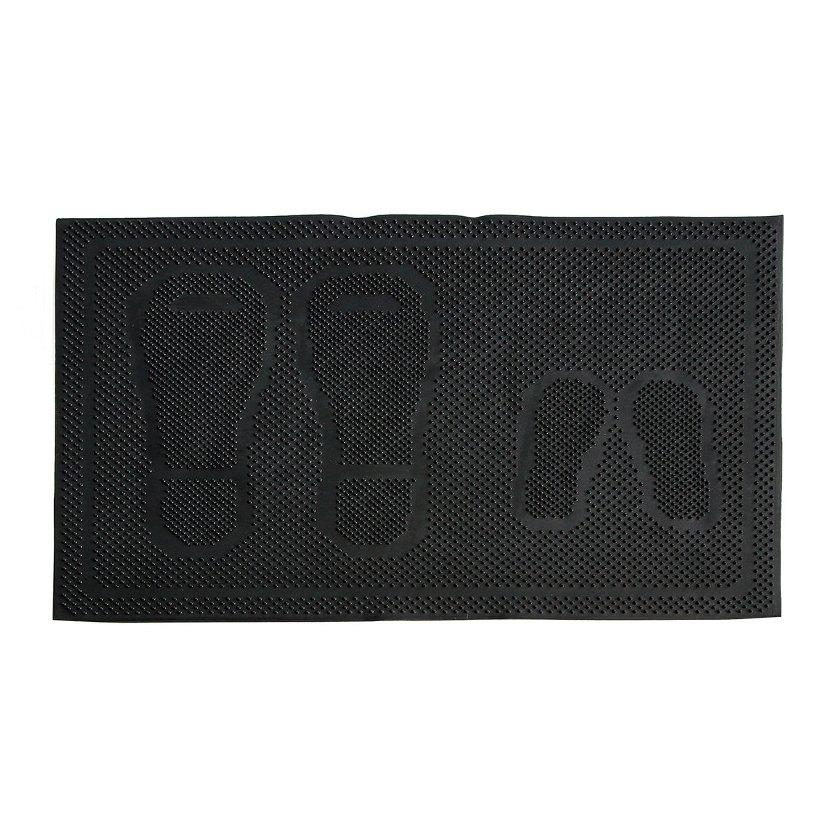 Lightweight Foot Mark printed flexible Black Rubber Pin Floor Mat - OnlyMat