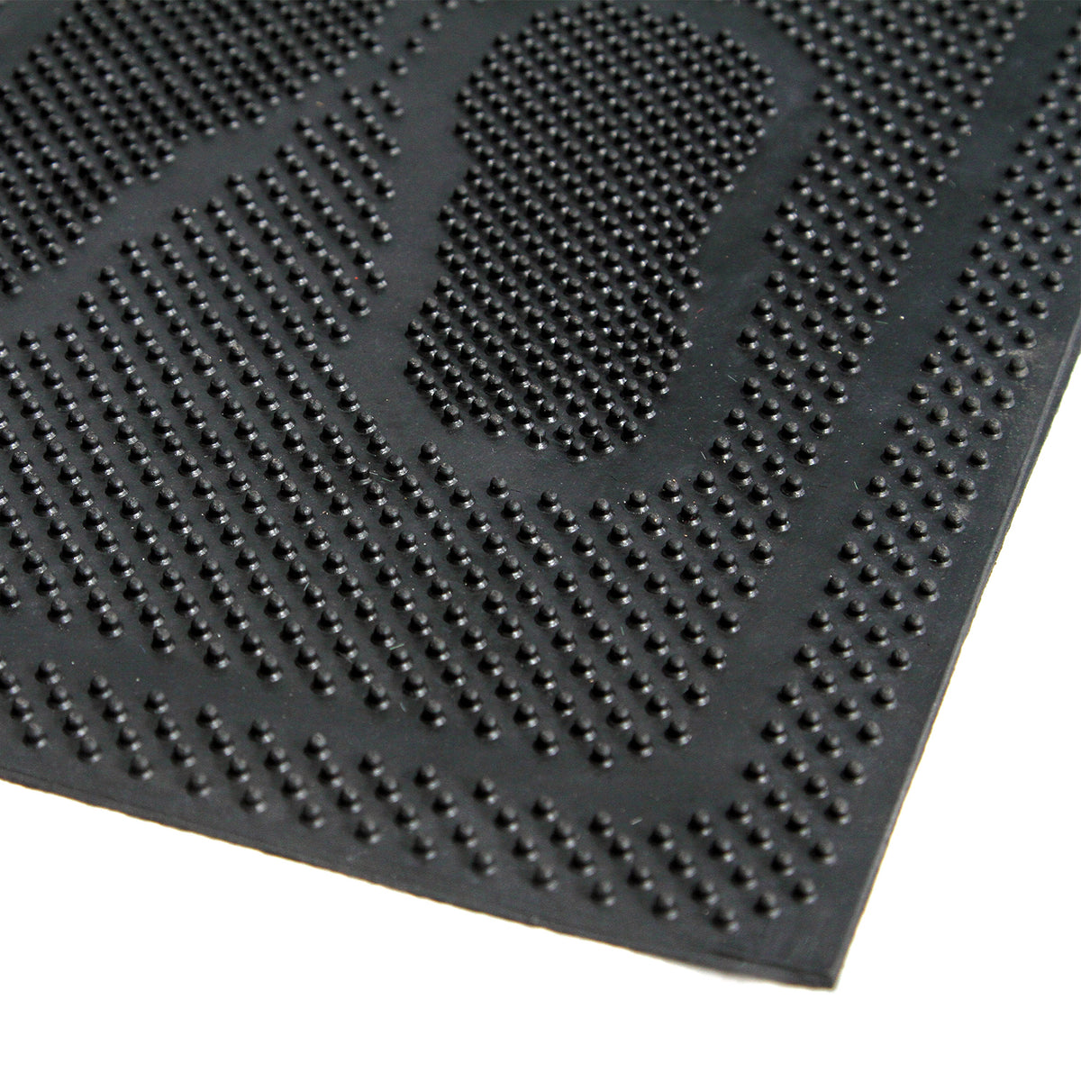 Lightweight Foot Mark printed flexible Black Rubber Pin Floor Mat - OnlyMat