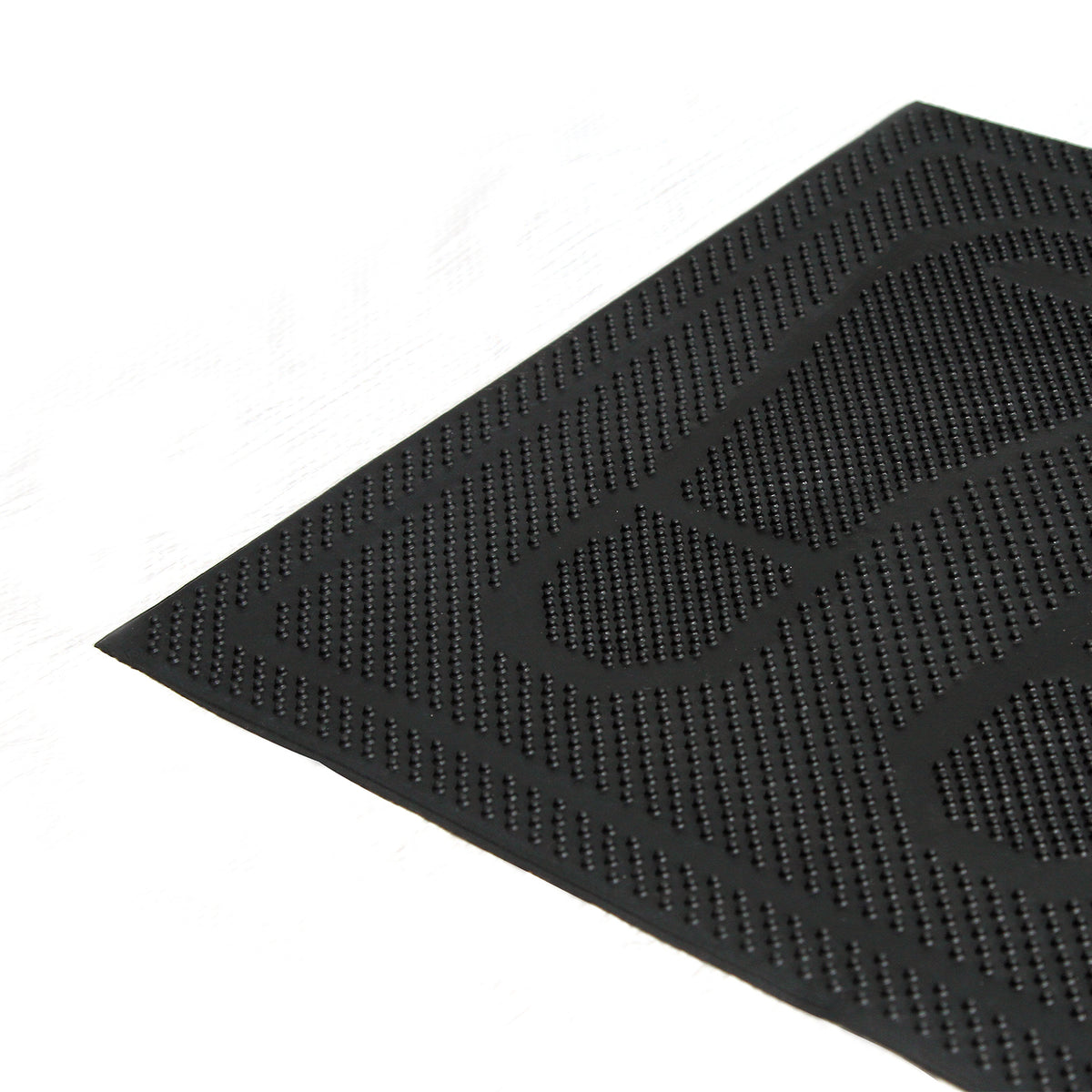 Lightweight Foot Mark printed flexible Black Rubber Pin Floor Mat - OnlyMat