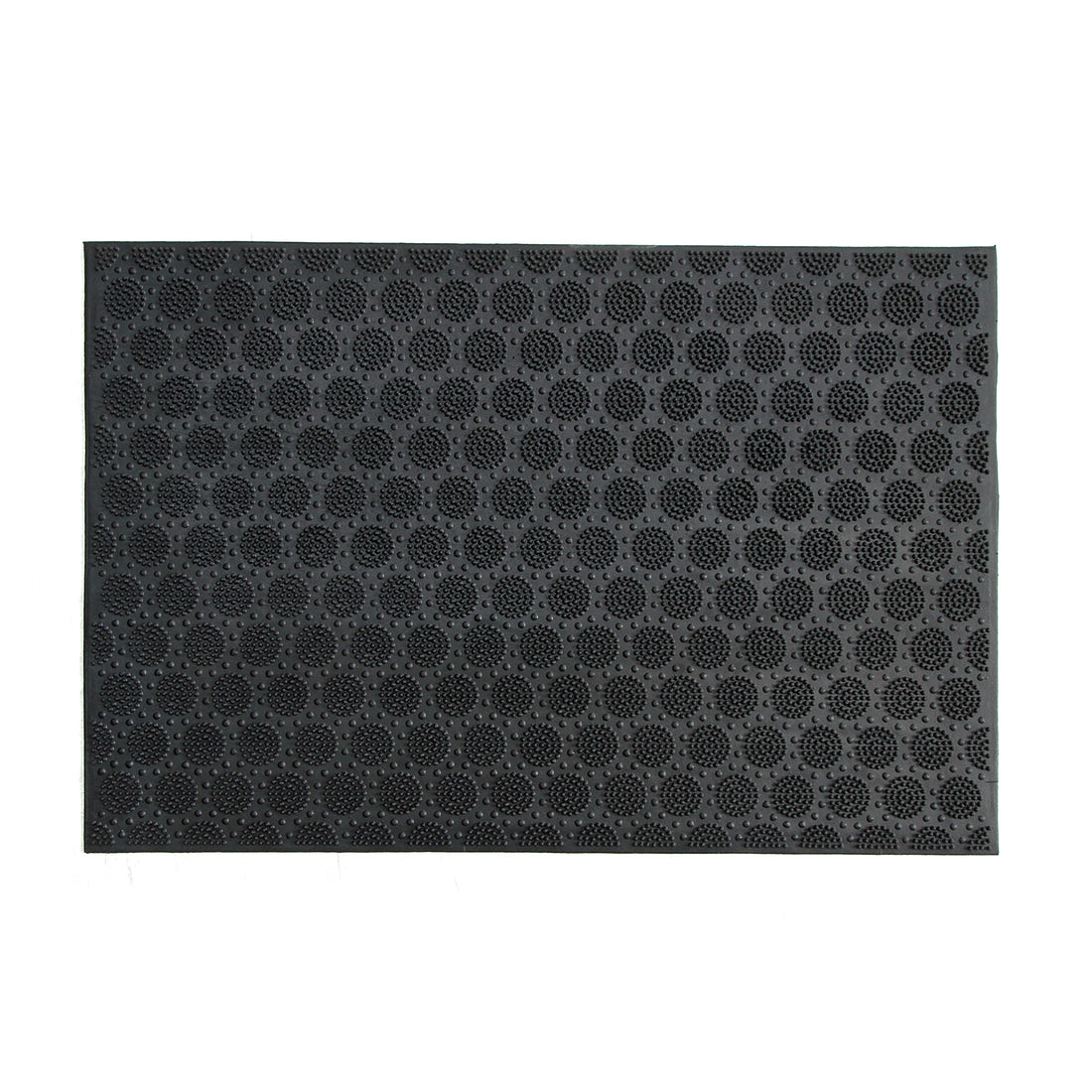 Black rectangular rubber pin mat with a geometric pattern of flexible rubber studs.