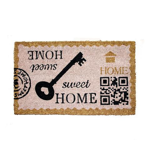 Stylish "Sweet Home" and Key rinted Natural Coir Floor Mat - OnlyMat
