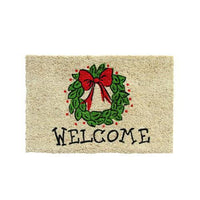 Christmas Decorative Wreath Printed Natural Coir Welcome Door Mat - OnlyMat