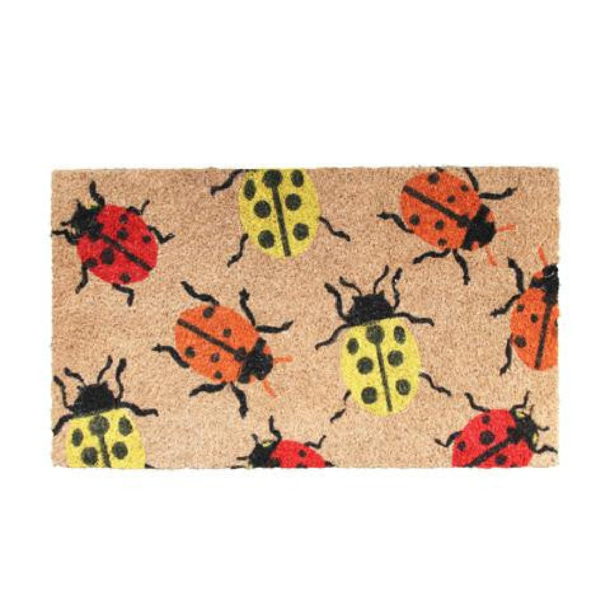 Cute Bugs Printed Coir Doormat - Colourful Natural | OnlyMat