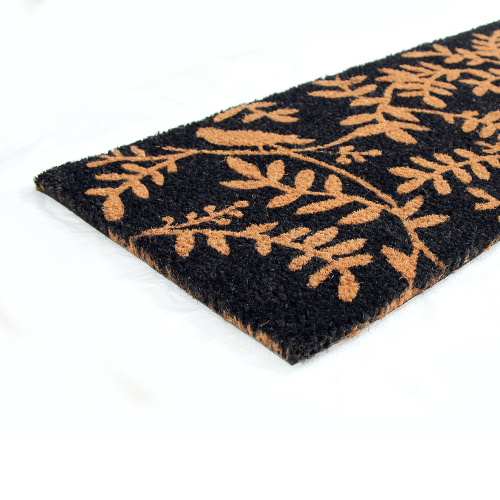 
                      
                        Birds and Leaf Printed Natural Coir Long and Black Door Mat - OnlyMat
                      
                    