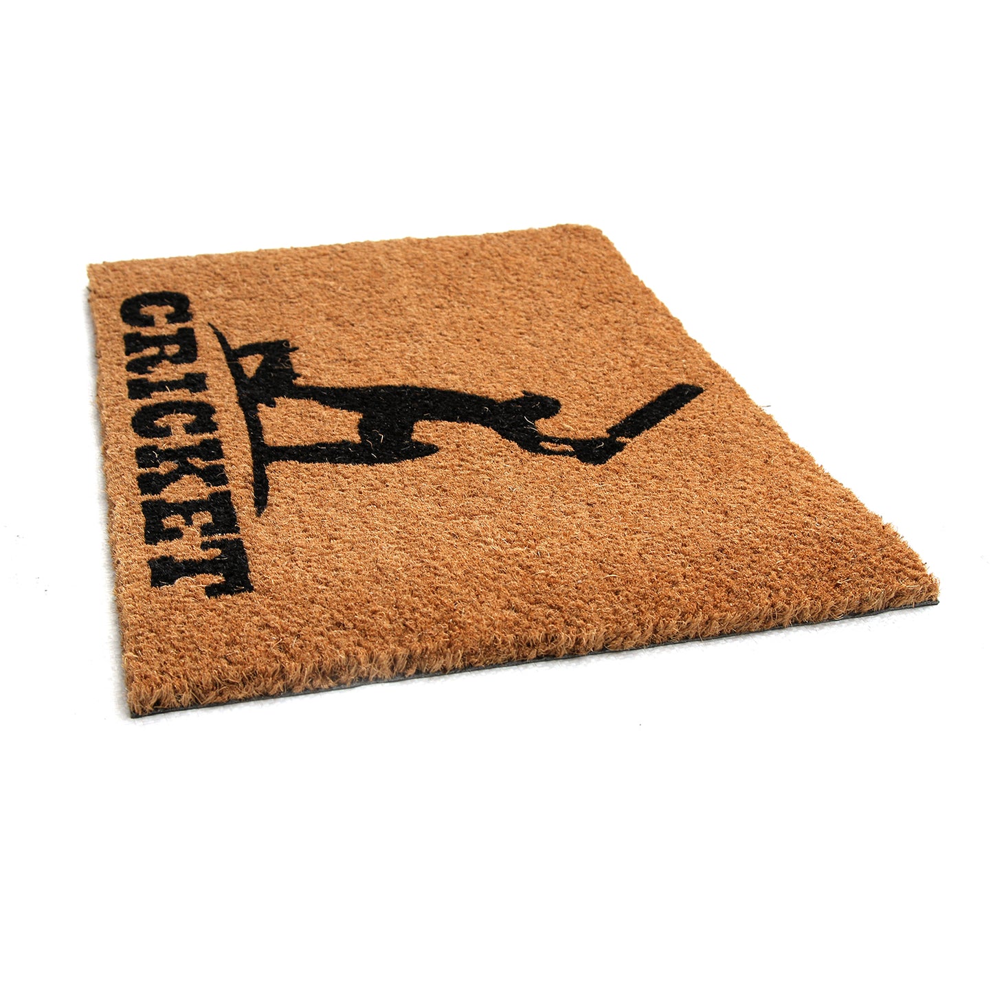 Elegant printed Cricket Batsman on Natural Coir Floor Mat - OnlyMat