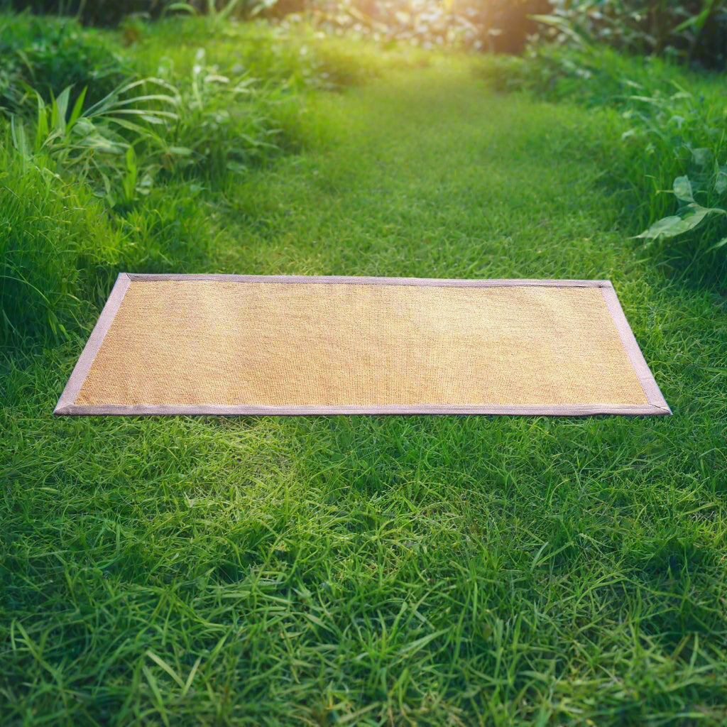 Eco-Friendly Jute Anti-Skid Yoga Mat With Cotton Border - OnlyMat