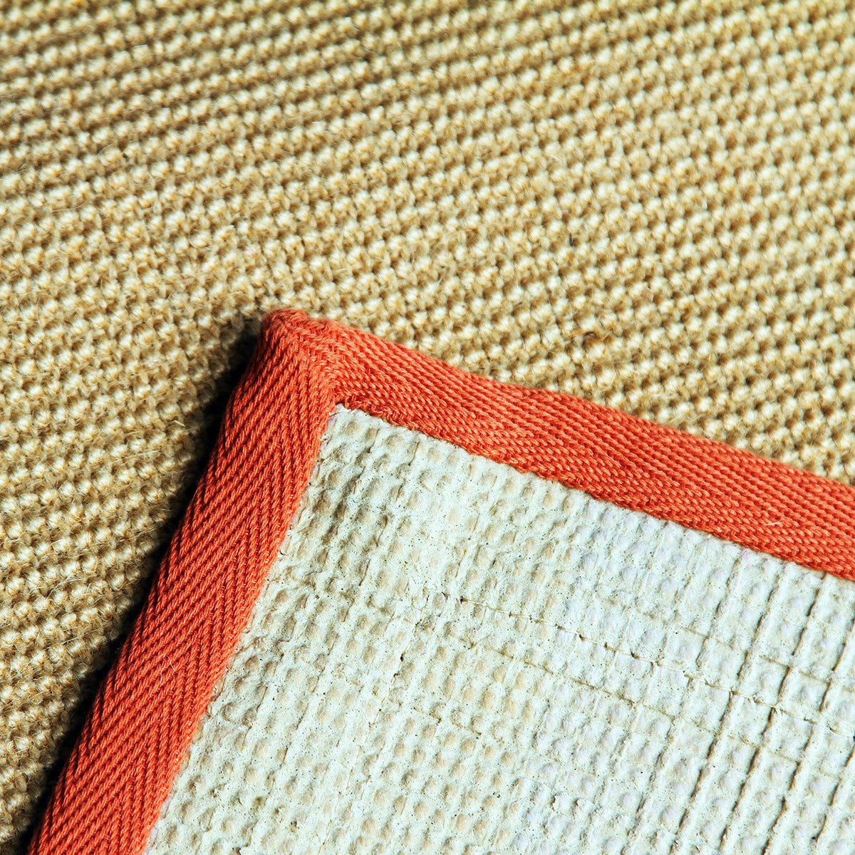 Eco-Friendly Jute Anti-Skid Yoga Mat With Orange Cotton Border - OnlyMat