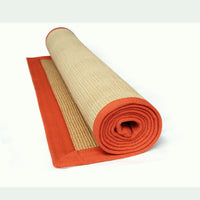 Eco-Friendly Jute Anti-Skid Yoga Mat With Orange Cotton Border - OnlyMat