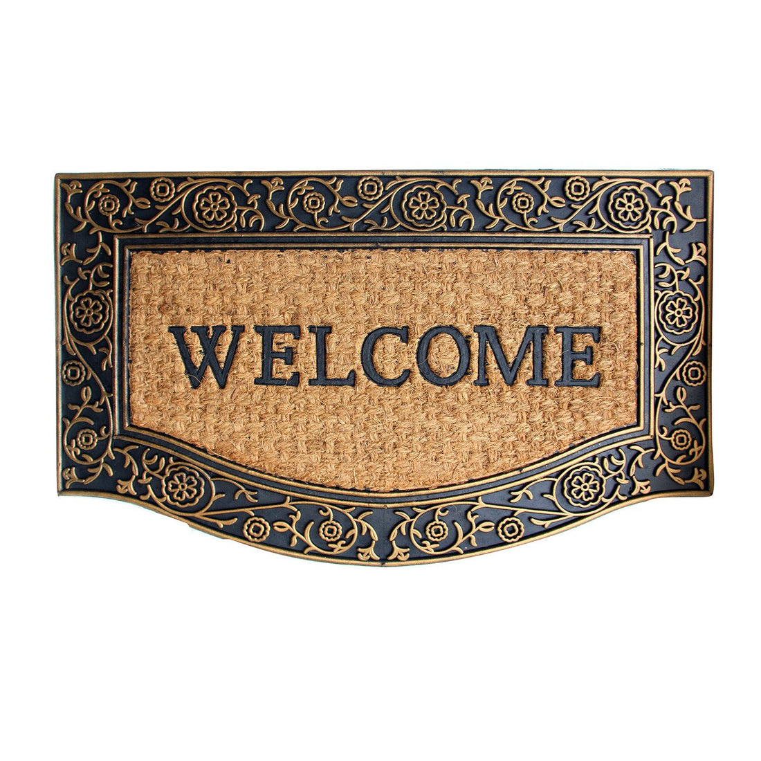 
                      
                        Elegant Cast Iron Design "Welcome" Natural Coir & Rubber Door Mat - OnlyMat
                      
                    