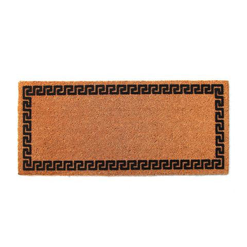 Long Rectangle Natural Printed Coir Doormat with Border - OnlyMat