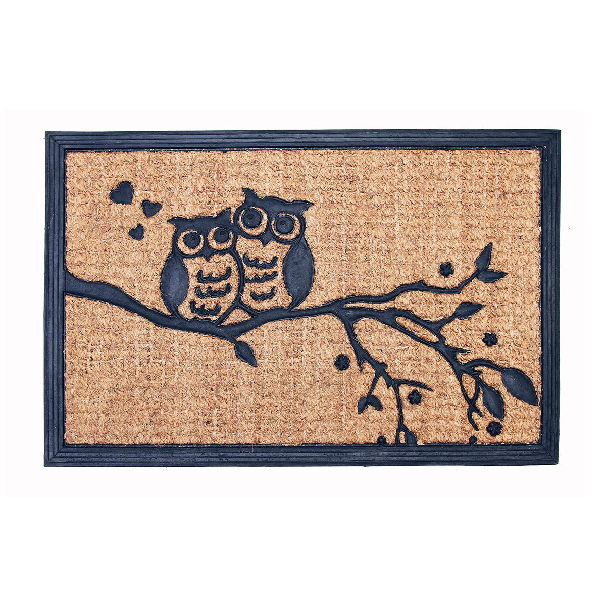 Owl Design Natural Coir Moulded Matting Mat - OnlyMat