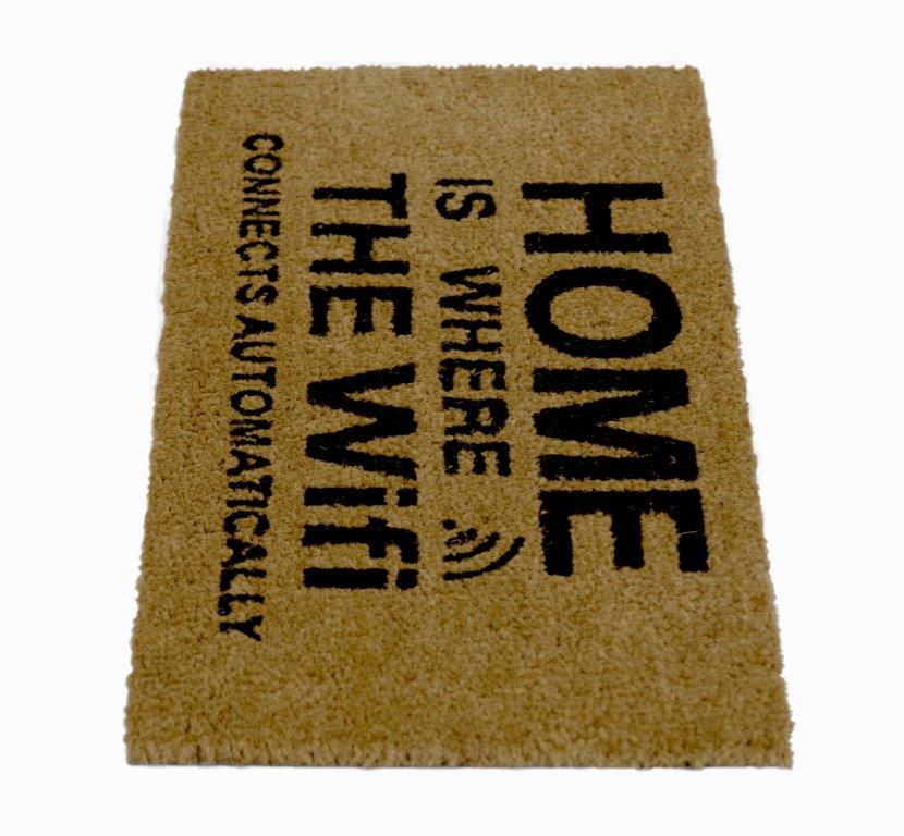 
                      
                        Funny "Home is Where the WiFi Connects Automatically" Printed Natural Coir Floor Mat - OnlyMat
                      
                    