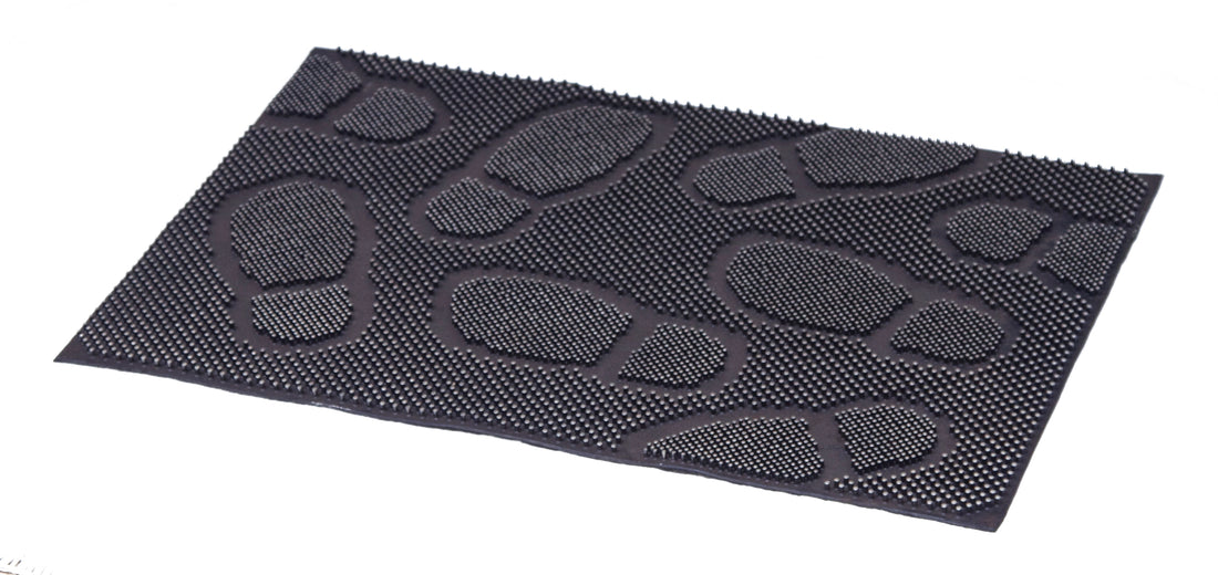
                      
                        Lightweight Black Rubber Pin Foot Mark Design Floor Mat - OnlyMat
                      
                    