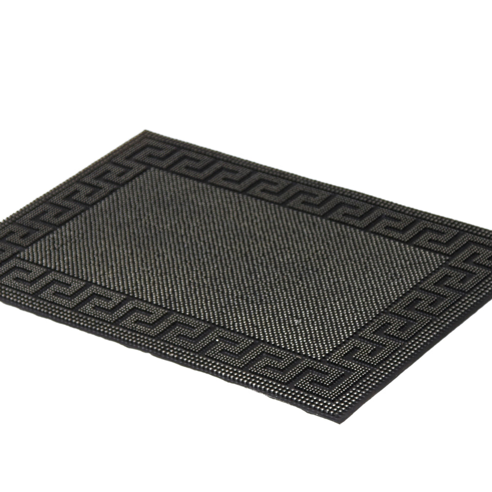 Pin Matt OnlyMat Lightweight Black Rubber Pin Mat with Designer Pattern Border