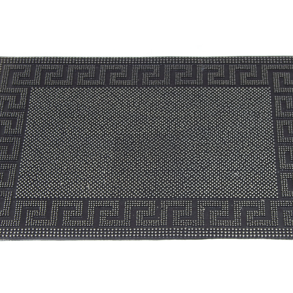 Pin Matt OnlyMat Lightweight Black Rubber Pin Mat with Designer Pattern Border