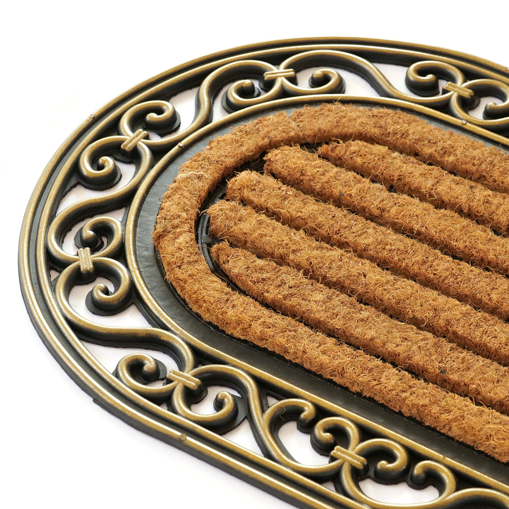 
                      
                        OnlyMat Elegant Long Oval Shaped Rubber Coir Moulded Door Mat 45cm x 120cm
                      
                    