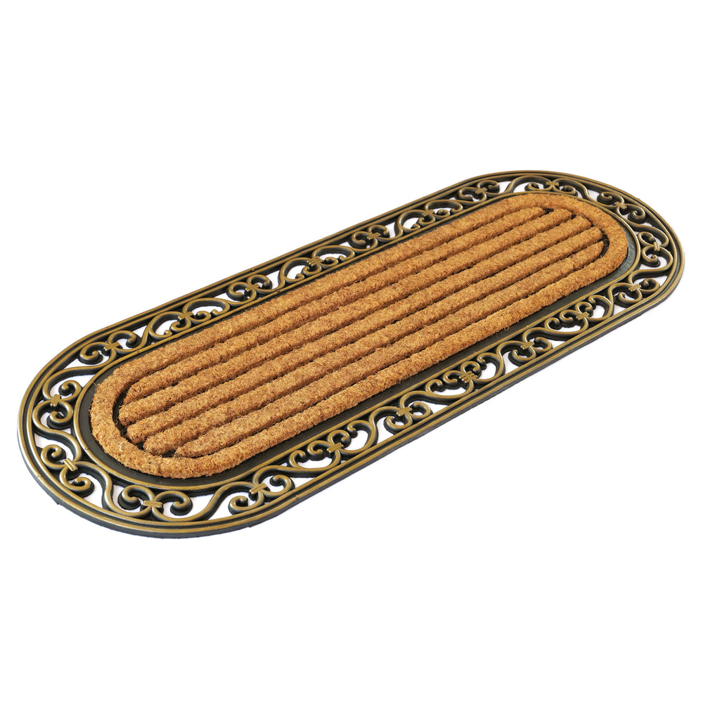 
                      
                        OnlyMat Elegant Long Oval Shaped Rubber Coir Moulded Door Mat 45cm x 120cm
                      
                    