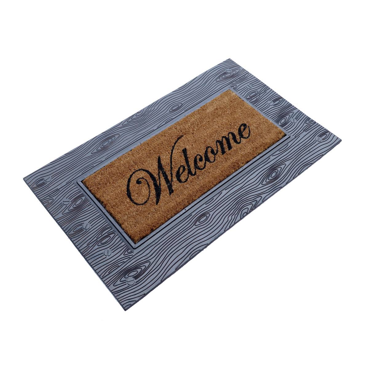 Onlymat Rubber Tray with Coir Welcome Mat Home Office Entrance 45x75 cm - OnlyMat