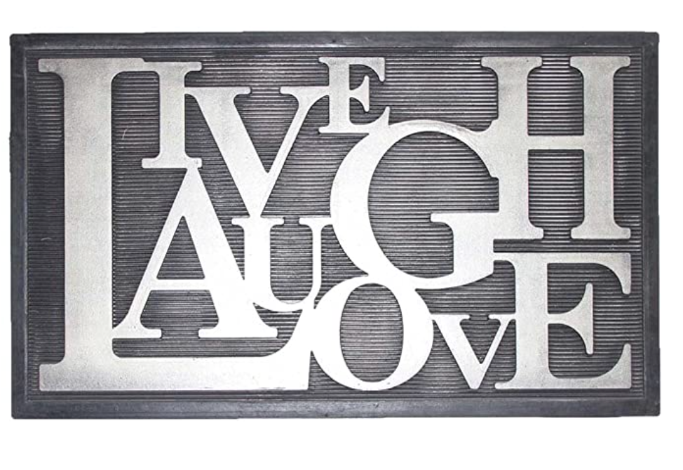 
                      
                        OnlyMat Funny LIVE LAUGH LOVE Metallic Finish Rubber Mat - Indoor / Outdoor, Waterproof
                      
                    