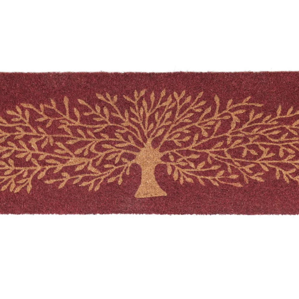 OnlyMat Brown Colour Tree of Life Printed Natural Coir Doormat - Two Sizes