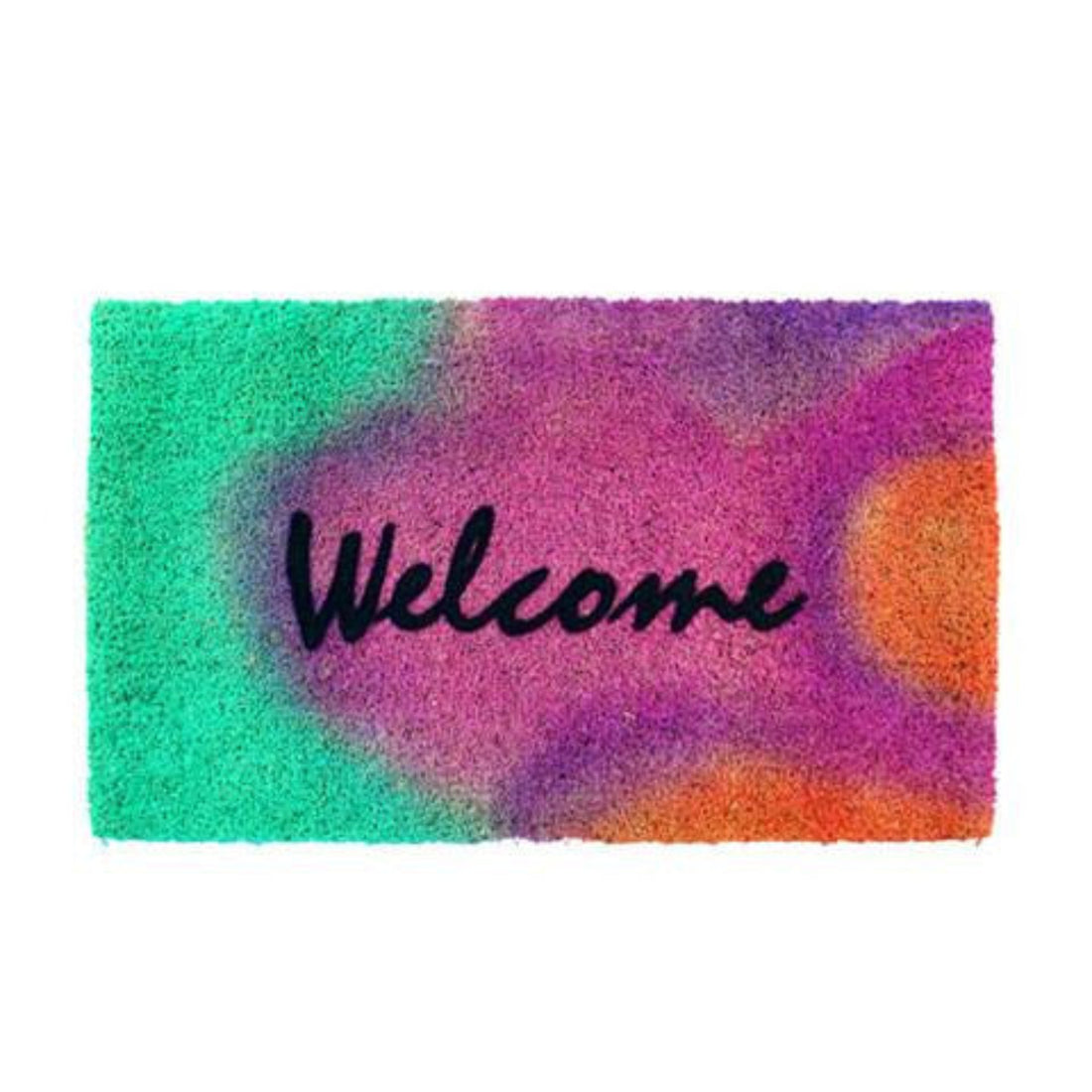 Colourful Multi Colour "Welcome" Printed Natural Coir Entrance Mat - OnlyMat