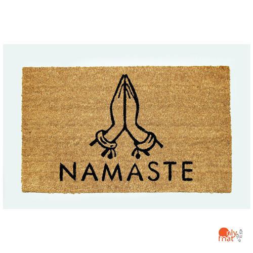 Namaste printed Natural Coir Welcome Entrance Door Mat with Anti-slip Backing