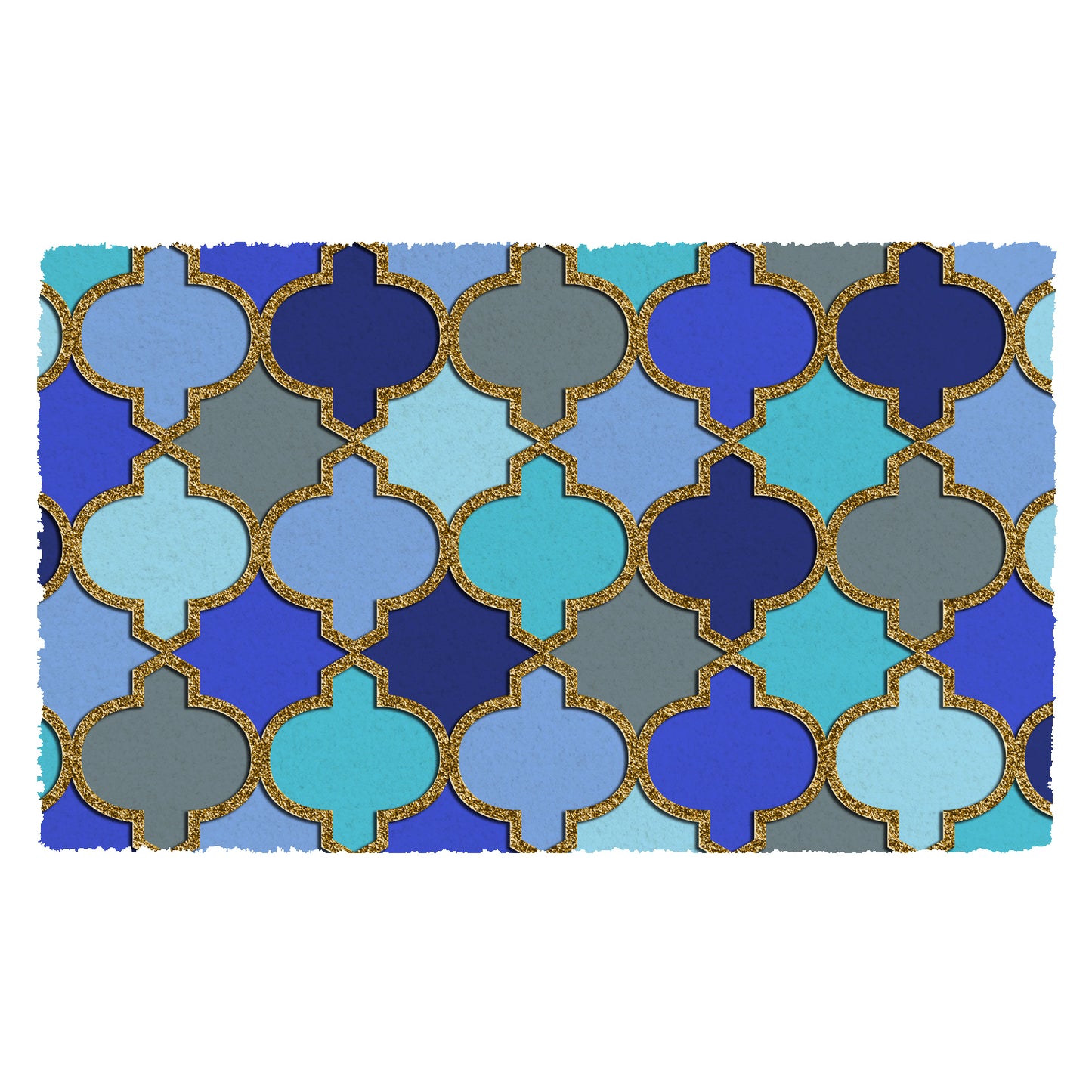 Stylish Golden Glitter printed Natural Coir Mult-colour Floor Mat - OnlyMat