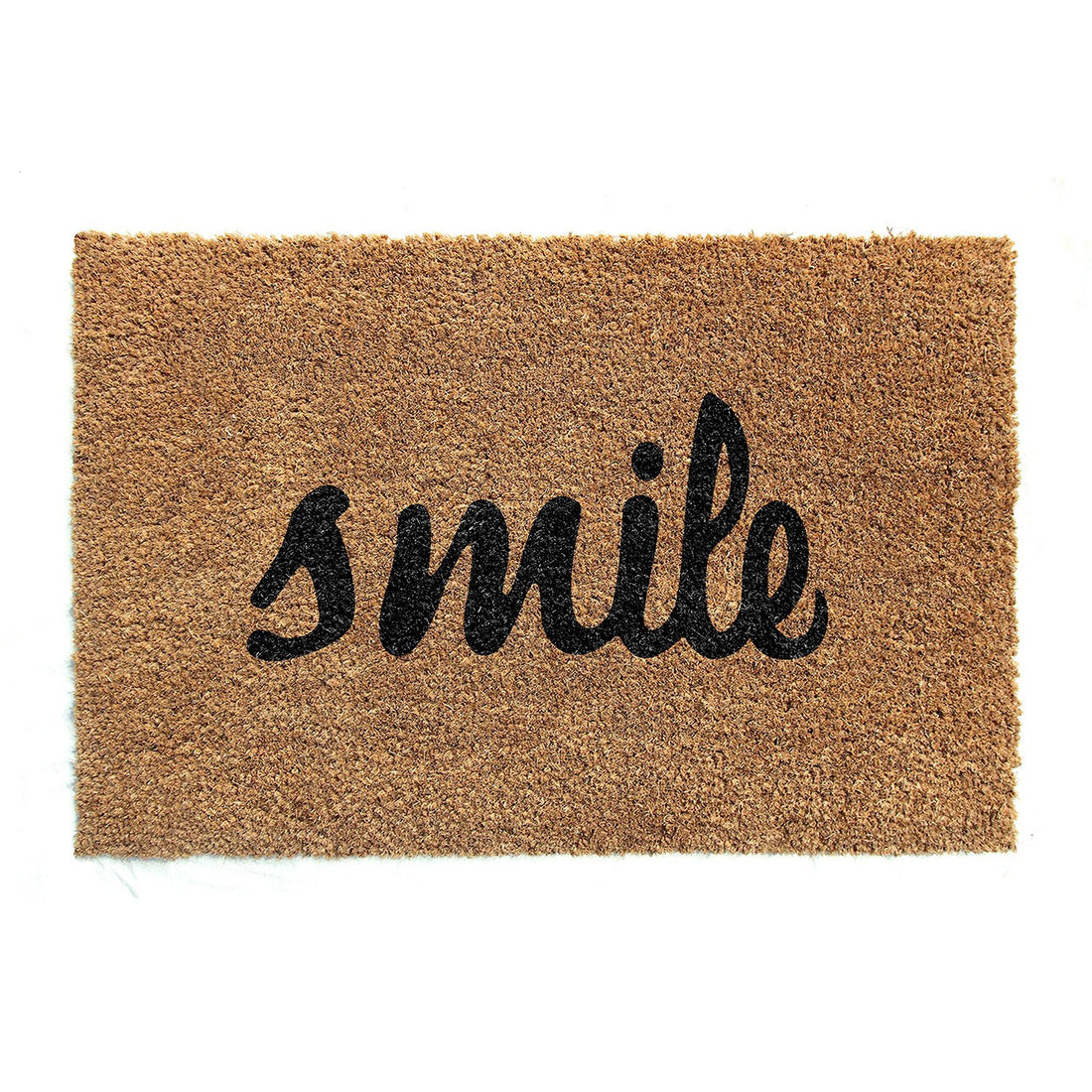 Elegant "Smile" Printed Natural Coir Floor Mat - OnlyMat