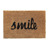 Elegant "Smile" Printed Natural Coir Floor Mat - OnlyMat