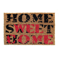 Red and Black color "Home Sweet Home" Printed Natural Coir Door Mat - OnlyMat