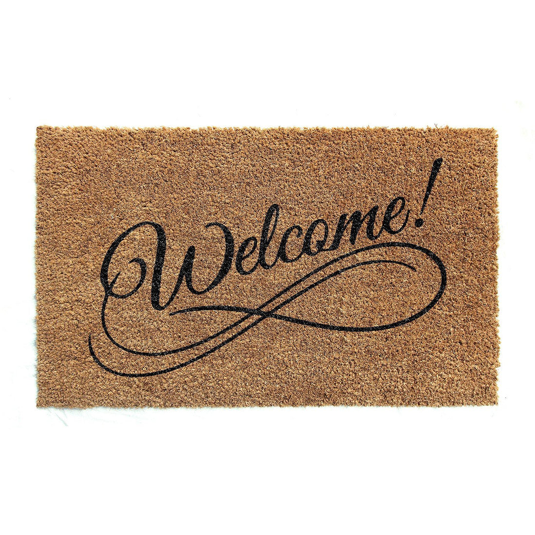 Elegant "Welcome" Printed Natural Coir Door Mat - OnlyMat