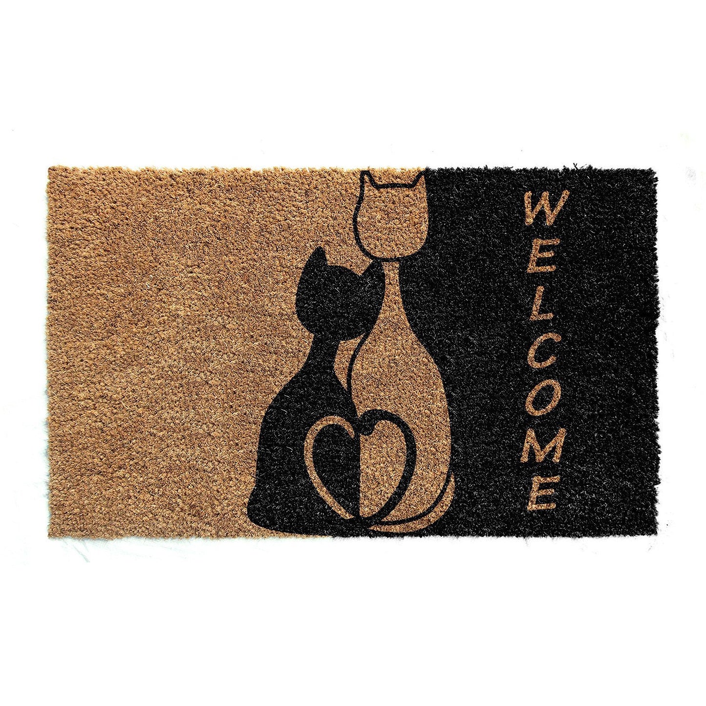 Cat Printed Natural Coir Elegant Door Mat - OnlyMat