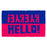 Colourful Blue and Red "Hello, Bye Bye" printed Natural Coir Door Mat - OnlyMat