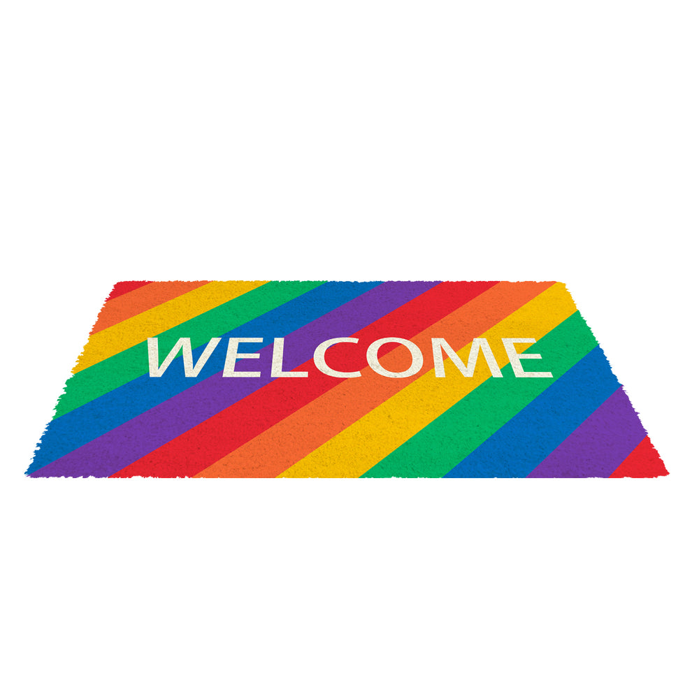 
                      
                        Colourful Rainbow Themed "Welcome" printed Natrual Coir Door Mat - OnlyMat
                      
                    