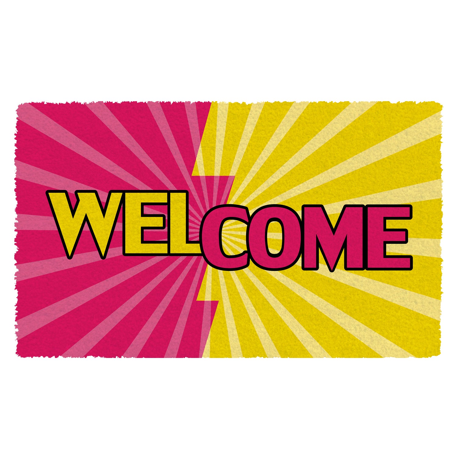 Colourful Welcome Printed Natural Coir Floor Mats - OnlyMat