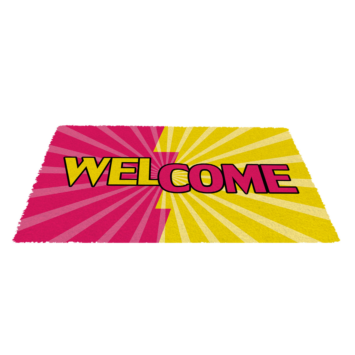Colourful Welcome Printed Natural Coir Floor Mats - OnlyMat