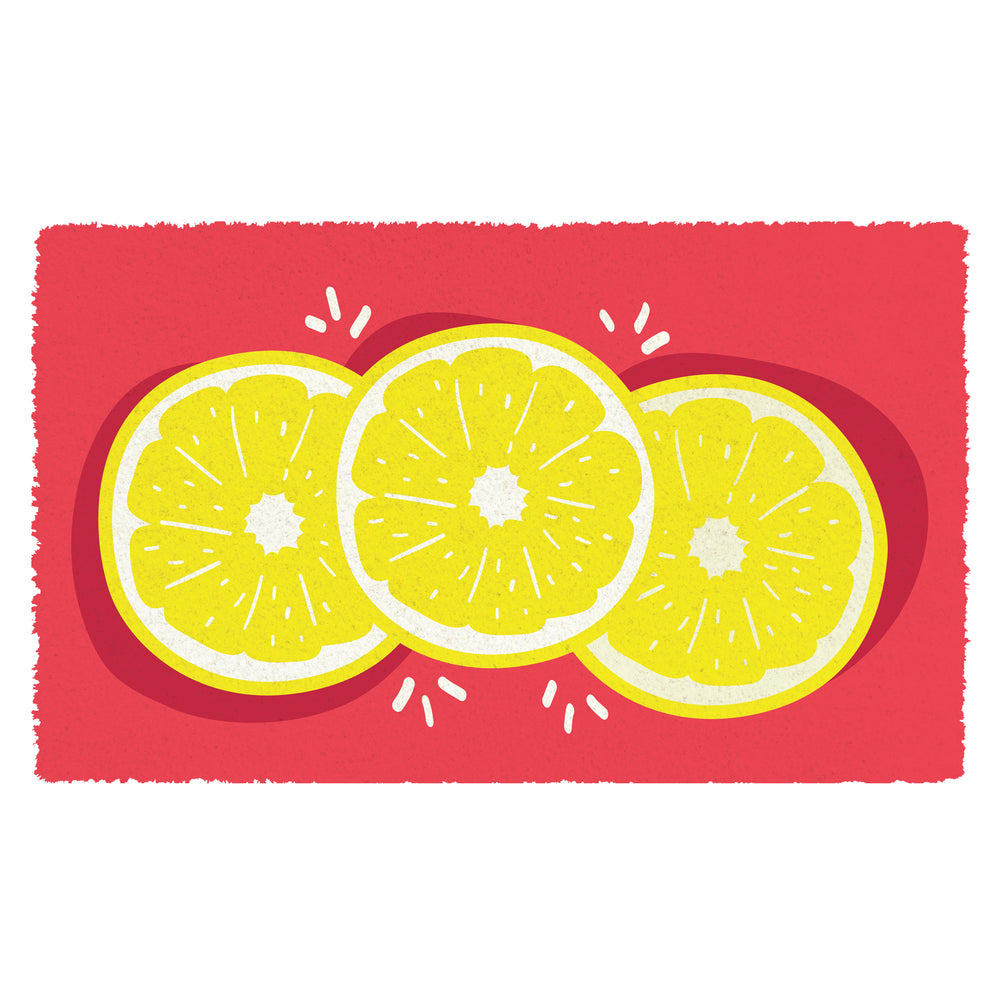 
                      
                        Colourful Lemon printed Natural Coir Red Floor Mat - OnlyMat
                      
                    