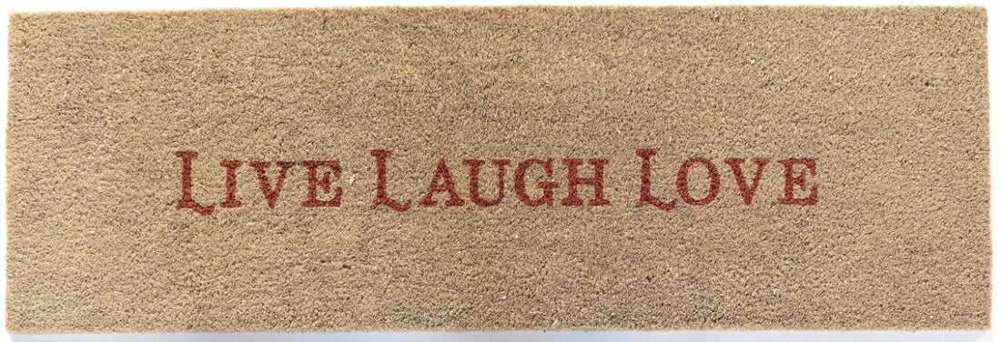 OnlyMat Long "Live Laugh Love" Coir Doormat with Anti-Slip Backing