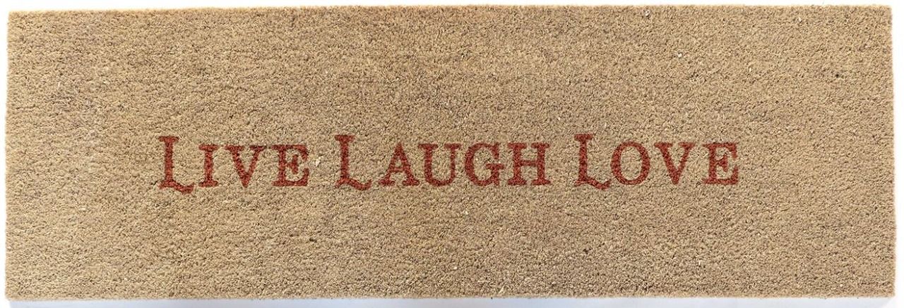 OnlyMat LIVE LAUGH LOVE Printed Long Natural Coir Door Mat