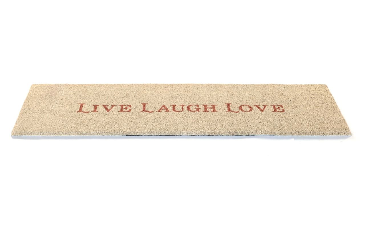OnlyMat LIVE LAUGH LOVE Printed Long Natural Coir Door Mat
