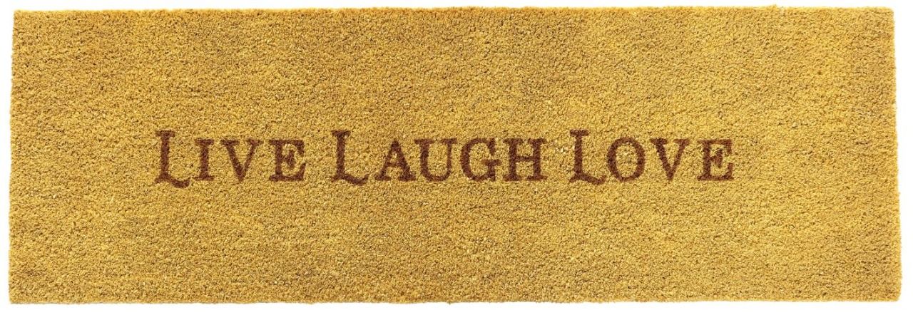 OnlyMat LIVE LAUGH LOVE Printed Long Natural Coir Door Mat