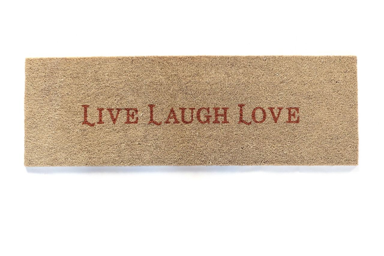 OnlyMat LIVE LAUGH LOVE Printed Long Natural Coir Door Mat