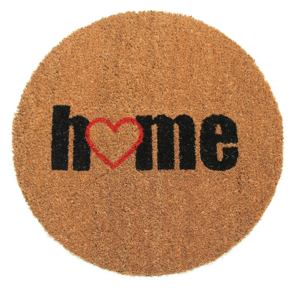 Onlymat Round Shape "Home" Printed Natural Coir Anti Slip Doormat - OnlyMat