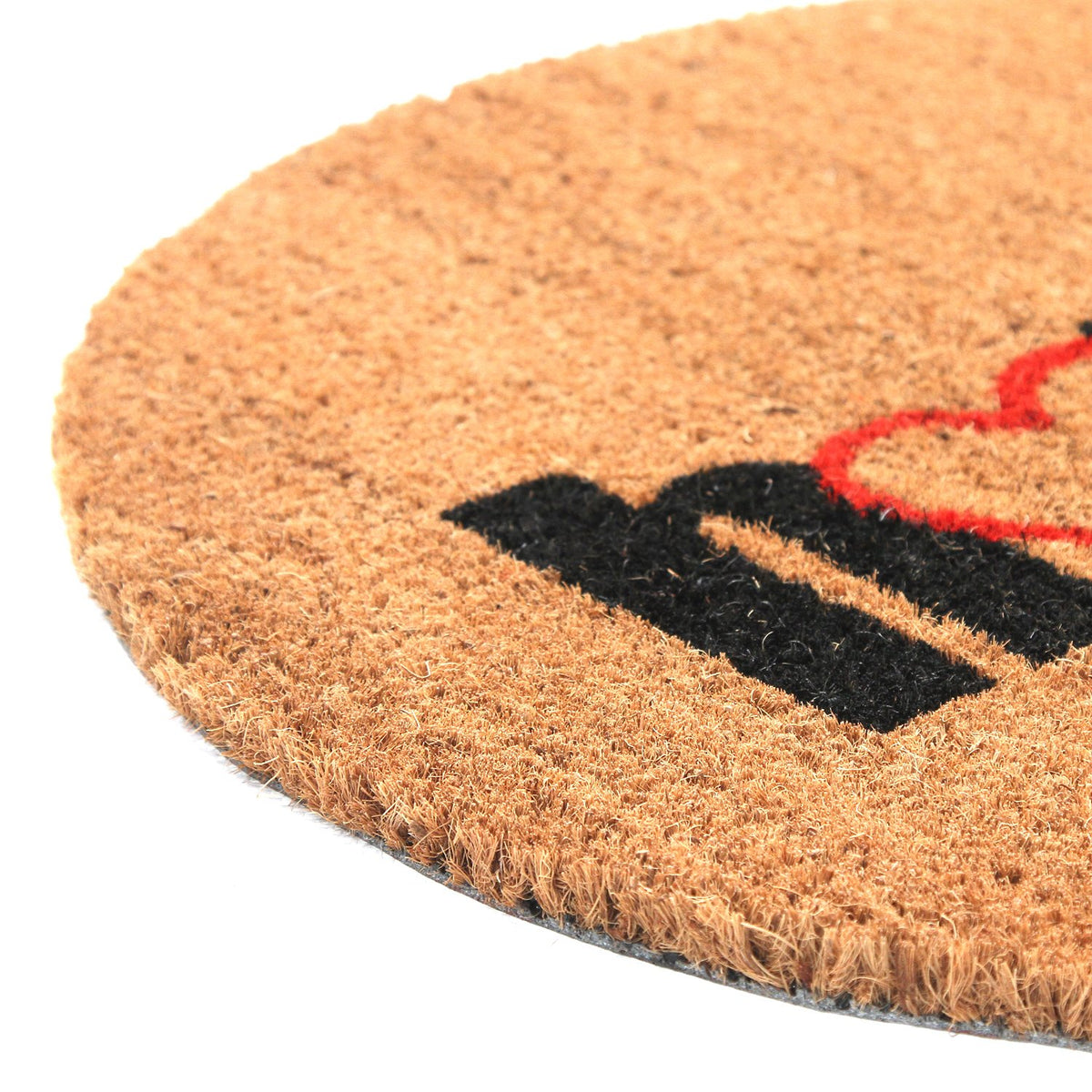 Onlymat Round Shape "Home" Printed Natural Coir Anti Slip Doormat - OnlyMat