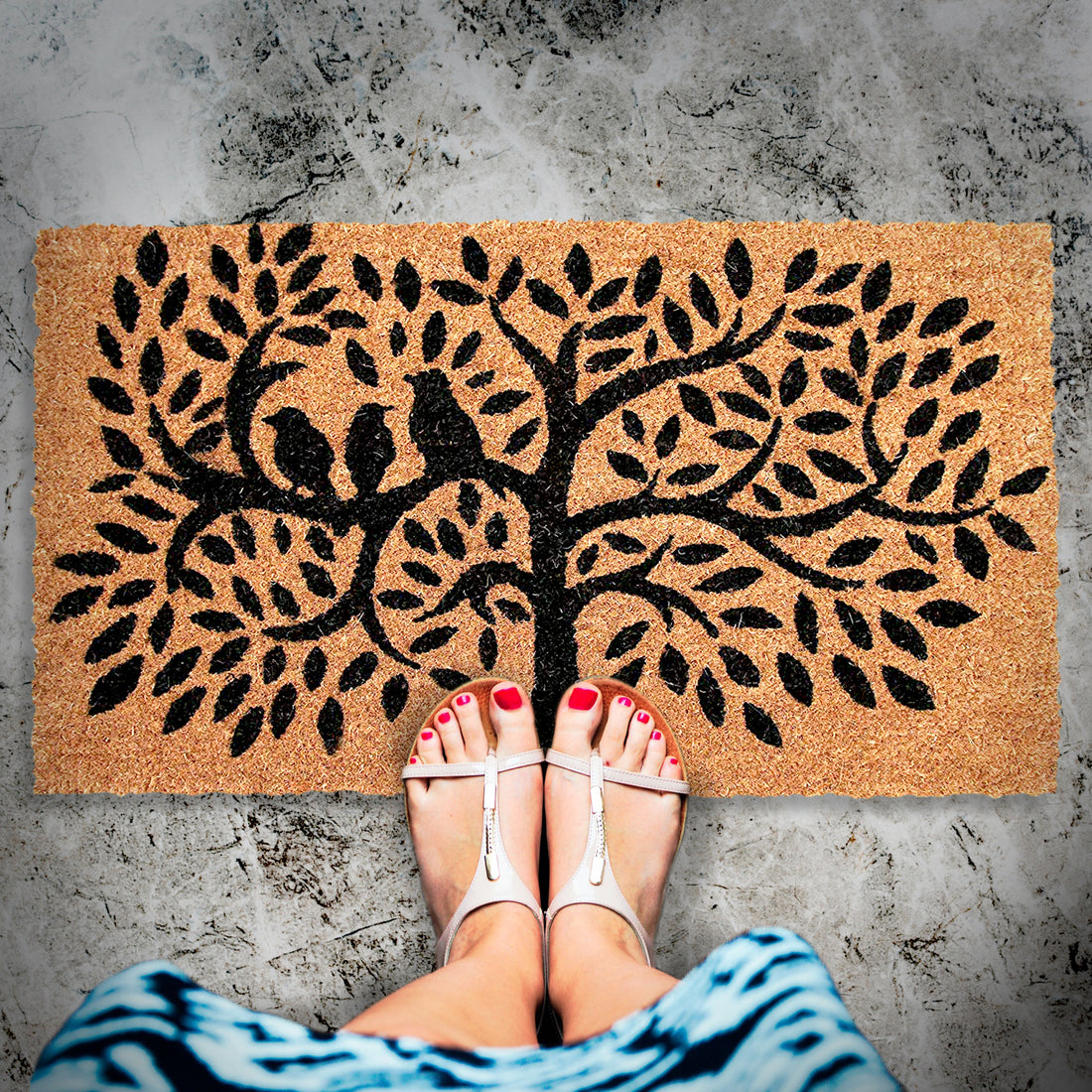 
                      
                        Onlymat Bird & Tree Coir Door Mat - OnlyMat
                      
                    