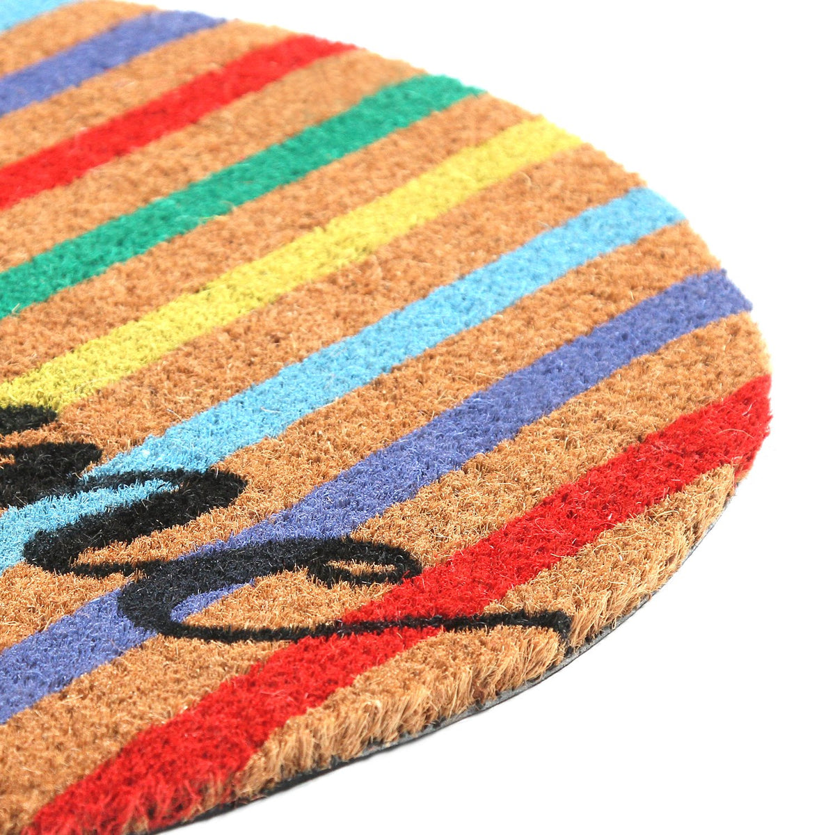Colourful printed  'Welcome' Round Shaped Natural Coir Door Mat - OnlyMat