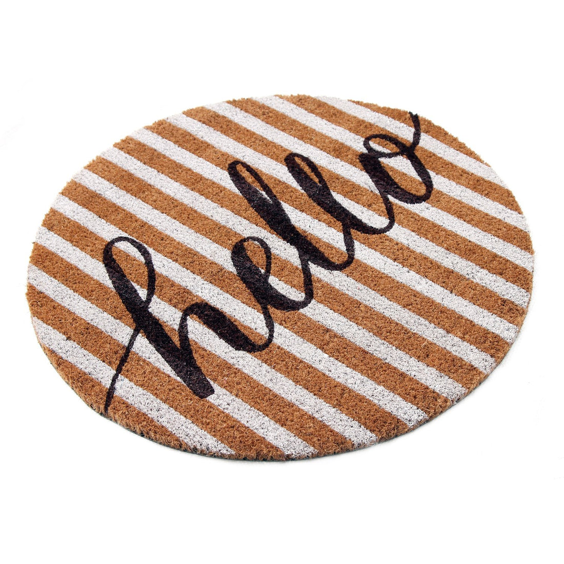 
                      
                        "Hello" printed Round Shaped Natural Anti-slip Coir Floor Mat - OnlyMat
                      
                    