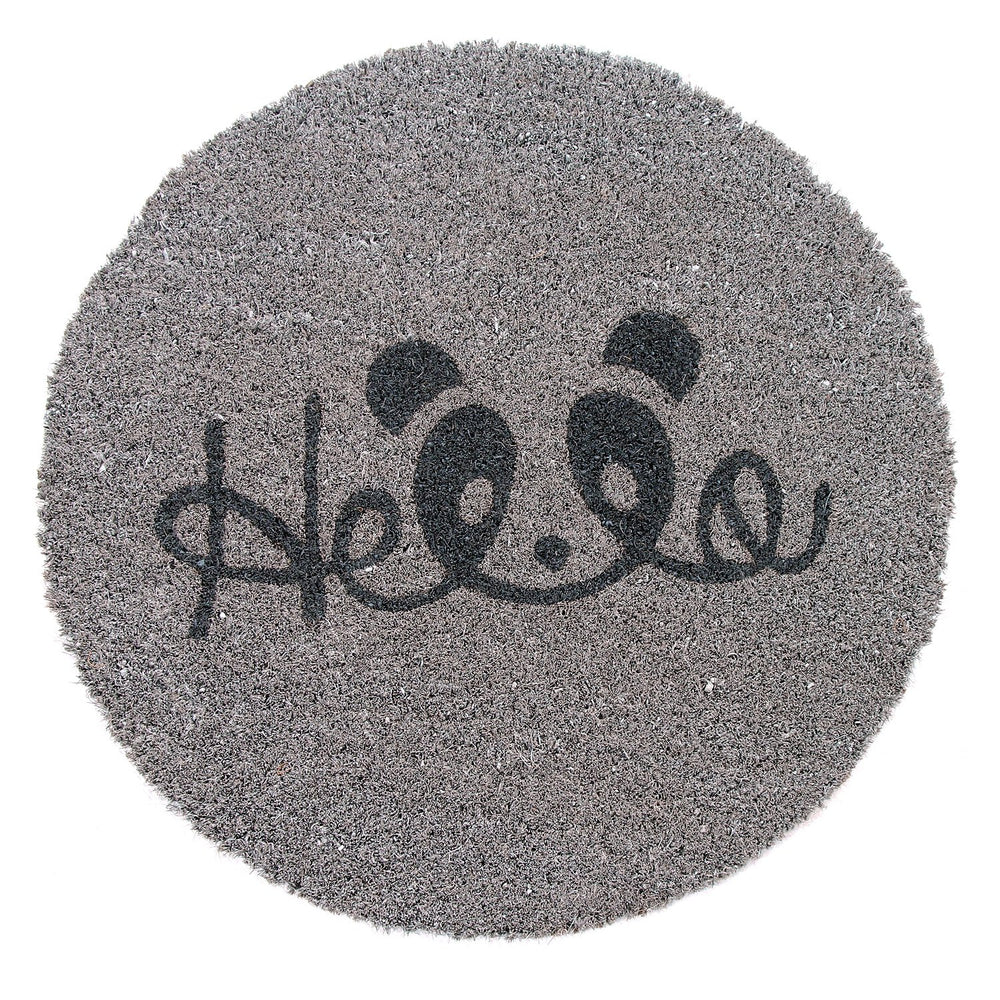 Onlymat Quotes  Printed Natural Coir  Shape mat-Grey - OnlyMat